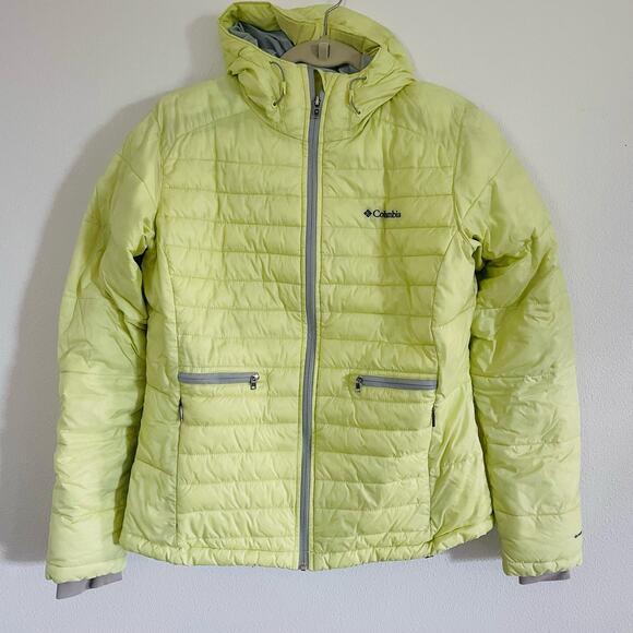Columbia Jackets & Blazers - Women's Columbia Powder Pillow Jacket Neon Yellow hiking camping- Large